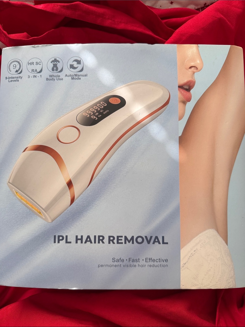 Cordless IPL Hair Removal Device in White and Rose Gold